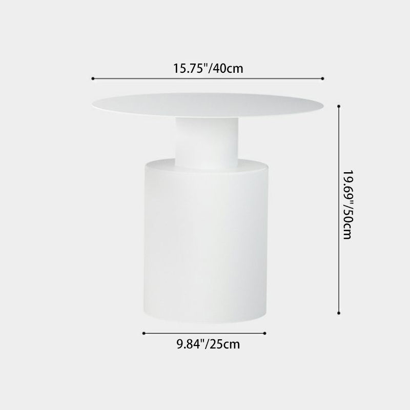 Minimalist Round Cylinder Iron Nightstand