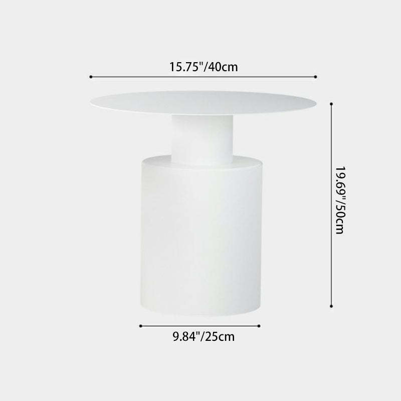 Minimalist Round Cylinder Iron Nightstand