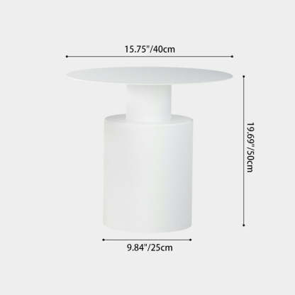 Minimalist Round Cylinder Iron Nightstand