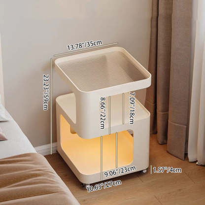 Minimalist Iron Glass 3-Tier Side Table