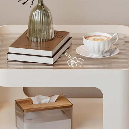 Minimalist Iron Glass 3-Tier Side Table
