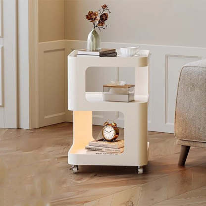 Minimalist Iron Glass 3-Tier Side Table
