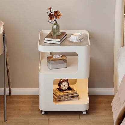 Minimalist Iron Glass 3-Tier Side Table