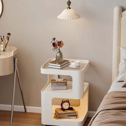 Minimalist Iron Glass 3-Tier Side Table