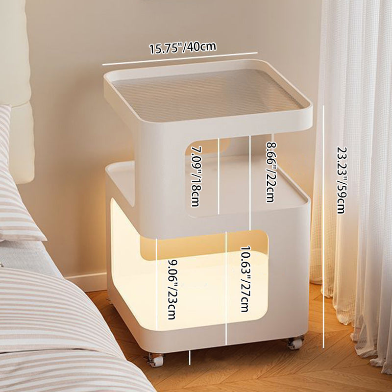 Minimalist Iron Glass 3-Tier Side Table