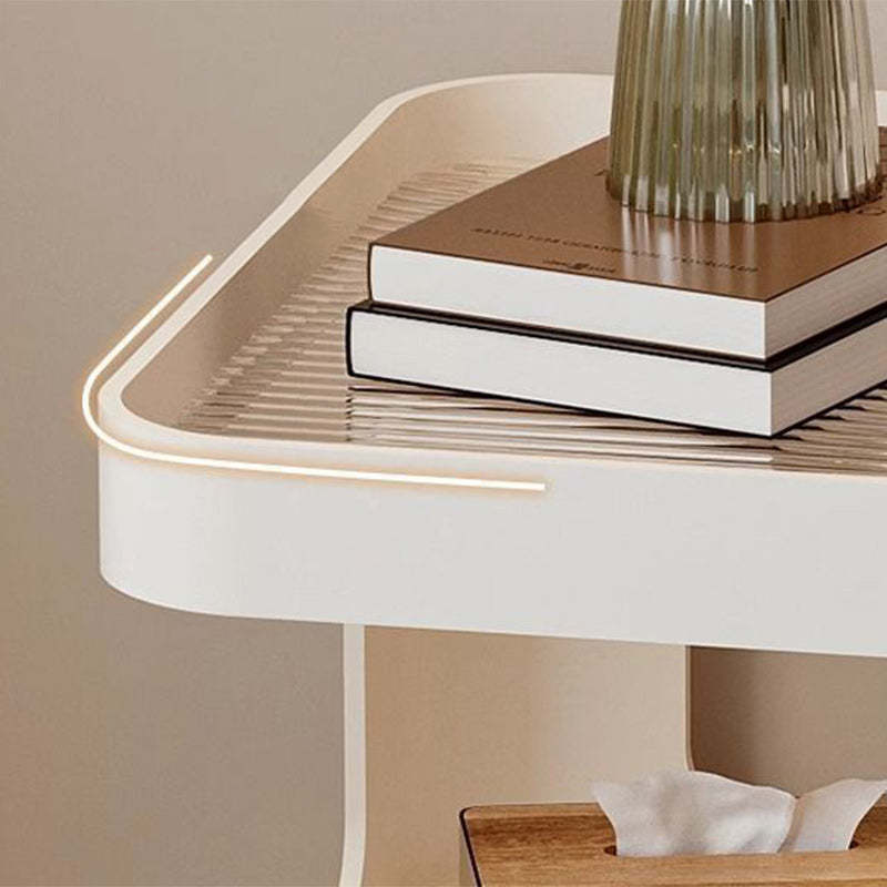 Minimalist Iron Glass 3-Tier Side Table