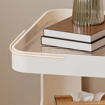 Minimalist Iron Glass 3-Tier Side Table