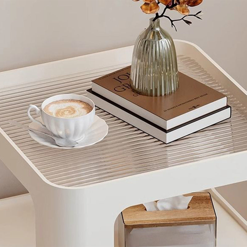 Minimalist Iron Glass 3-Tier Side Table