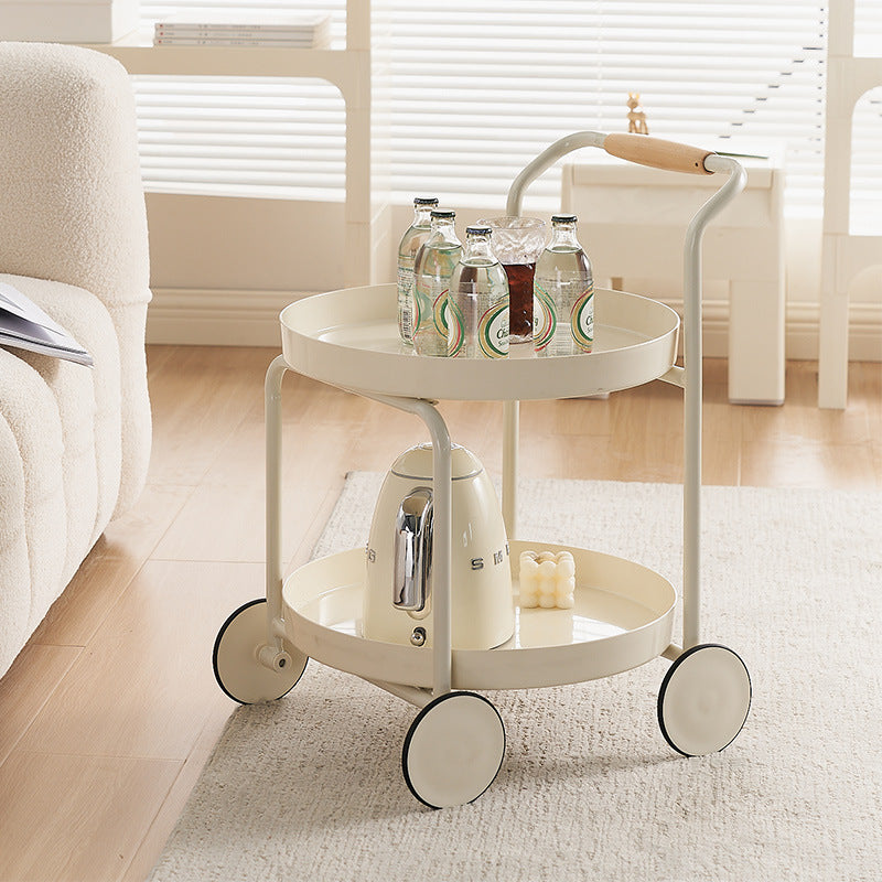 Nordic Iron Rolling 2-Tier End Table