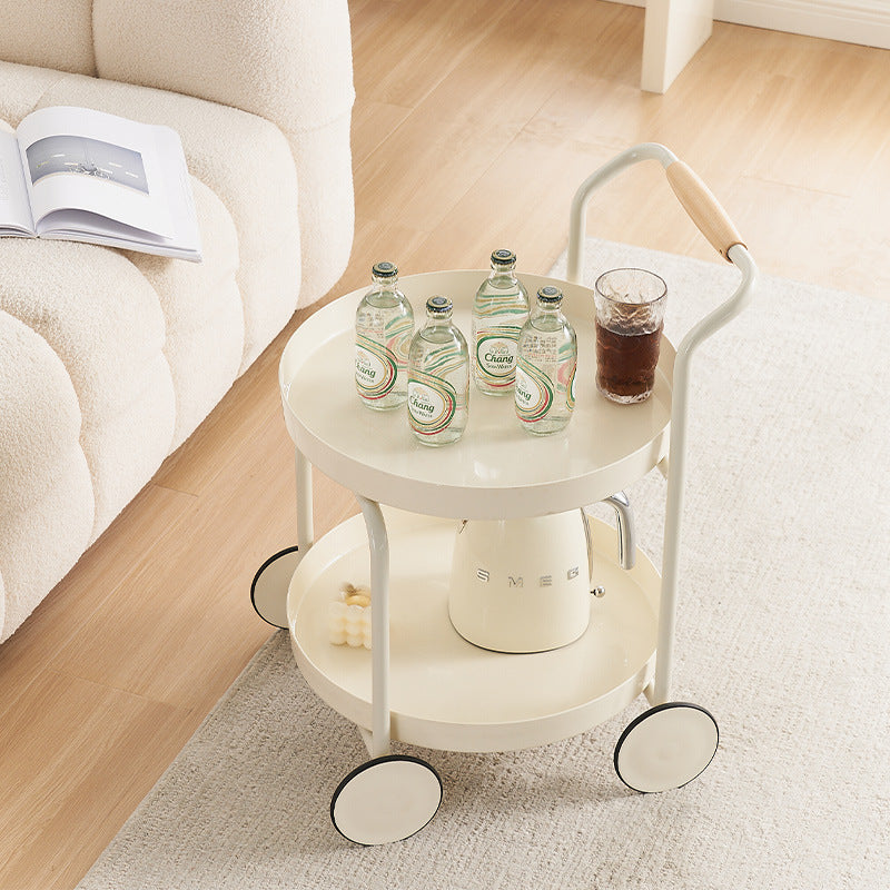 Nordic Cream Iron 2-Tier Side Table
