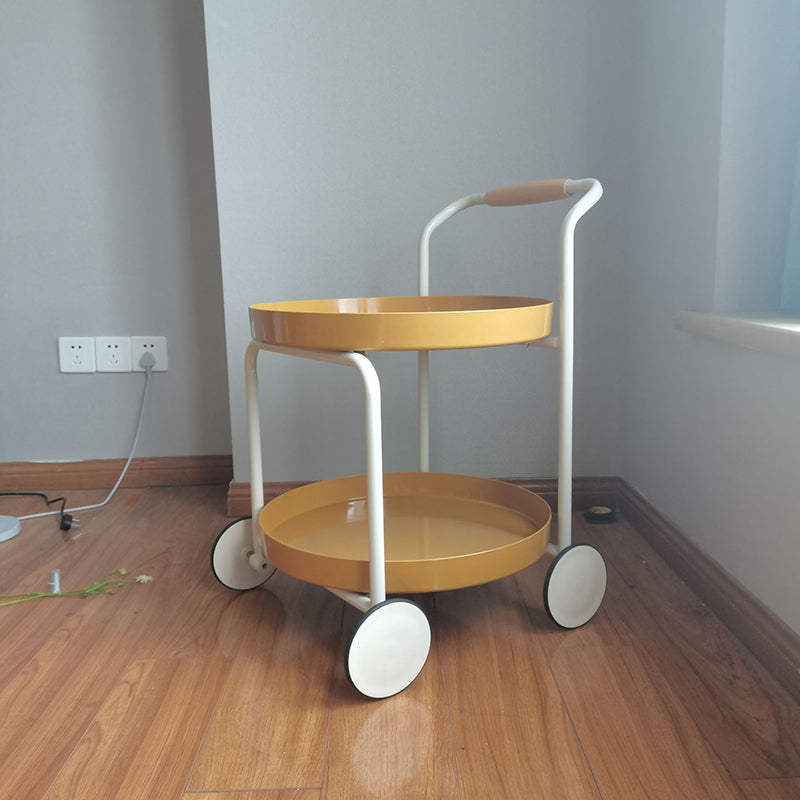 Nordic Iron Rolling 2-Tier End Table