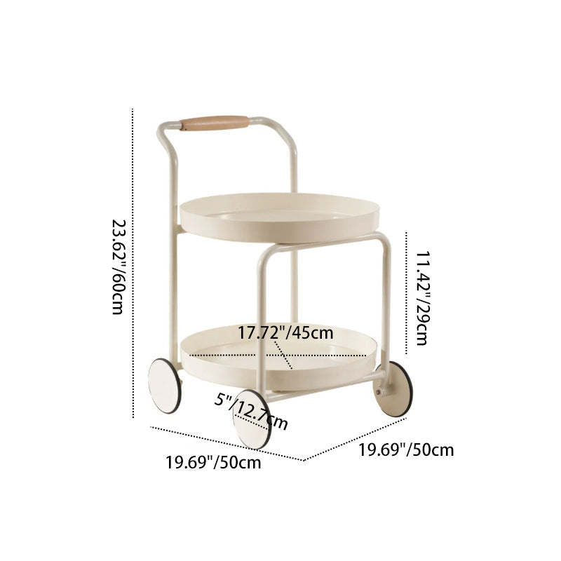 Nordic Cream Iron 2-Tier Side Table