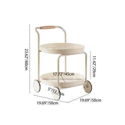 Nordic Cream Iron 2-Tier Side Table