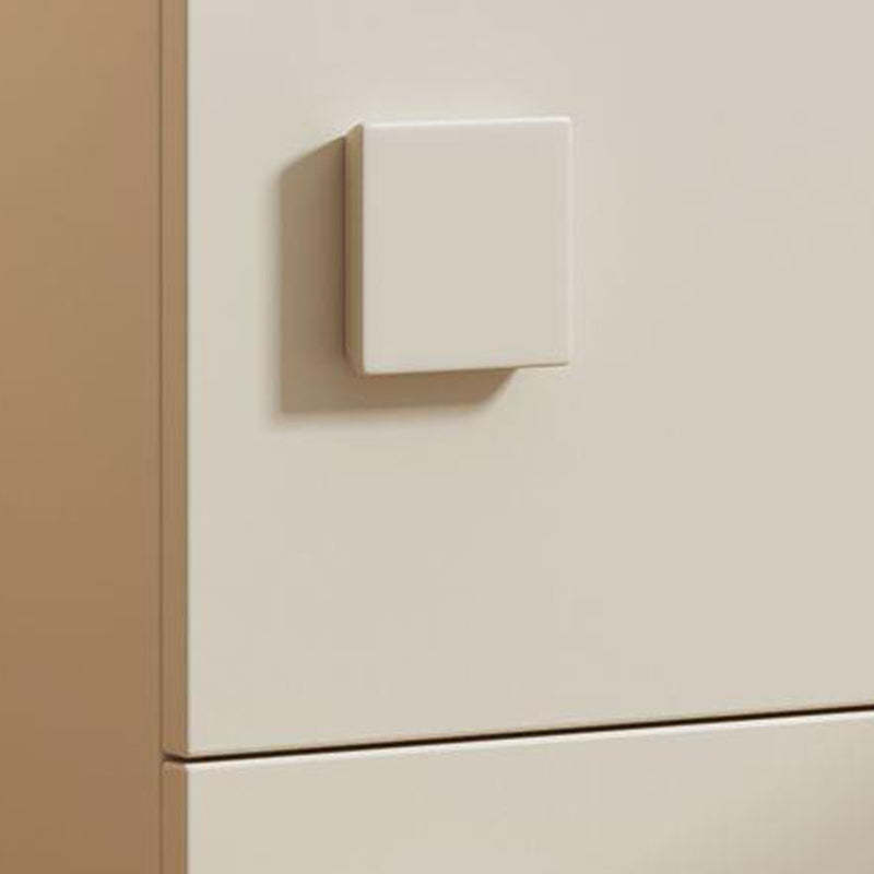 Minimalist Cream Wood 2-Drawer Nightstand