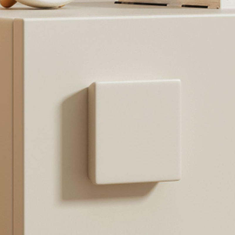Minimalist Cream Wood 2-Drawer Nightstand