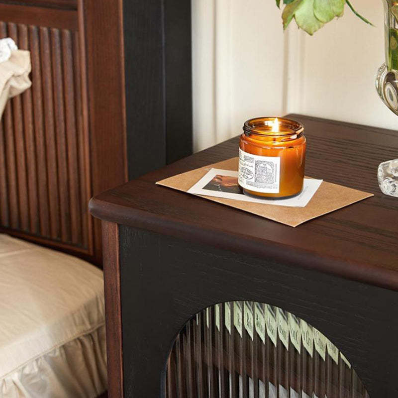 Vintage Wood Nightstand with Drawer