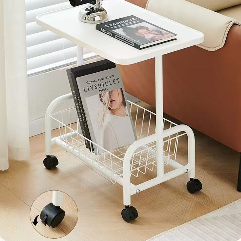 Minimalist Iron Wood 2-Tier Side Table