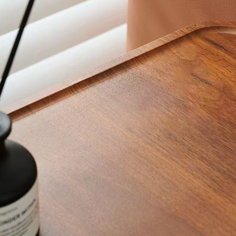 Minimalist Iron Wood 2-Tier Side Table