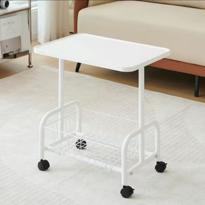 Minimalist Iron Wood 2-Tier Side Table