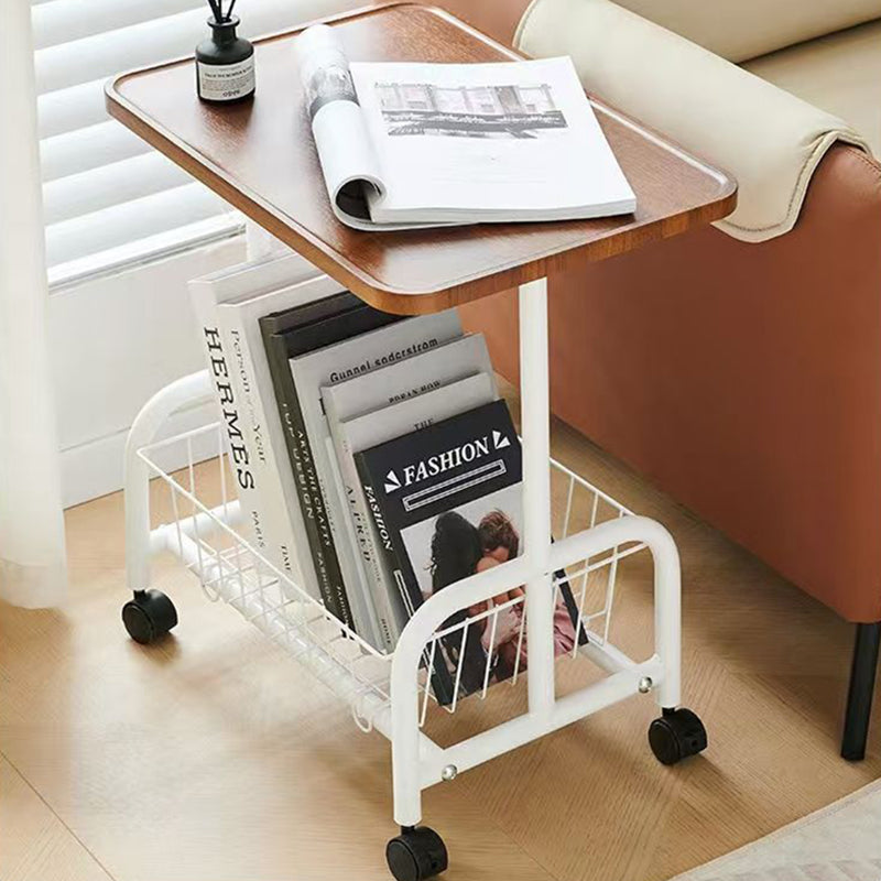 Minimalist Iron Wood 2-Tier Side Table