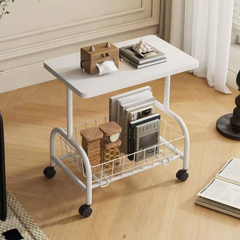 Minimalist Iron Wood 2-Tier Side Table