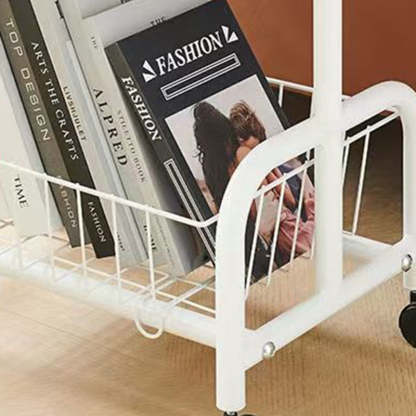 Minimalist Iron Wood 2-Tier Side Table