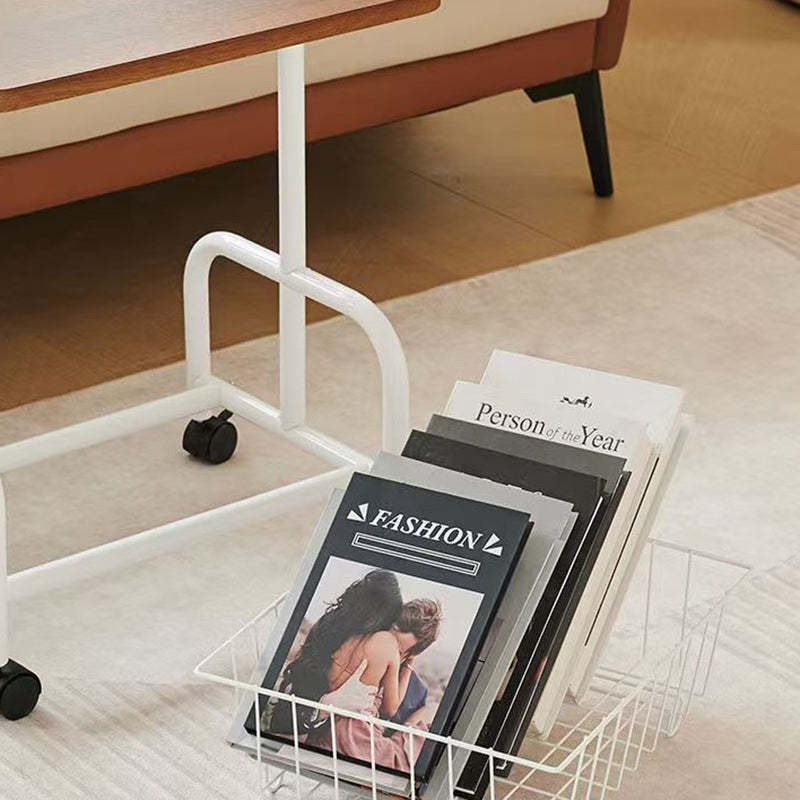 Minimalist Iron Wood 2-Tier Side Table