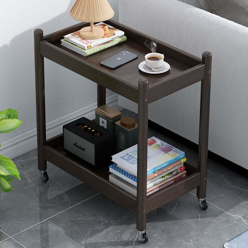 Vintage Bamboo Glass 2-Tier Side Table