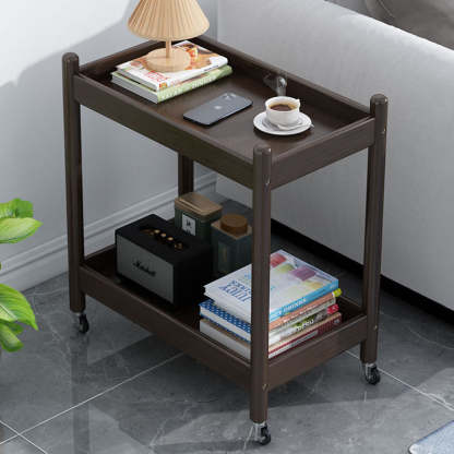 Vintage Bamboo Glass 2-Tier Side Table