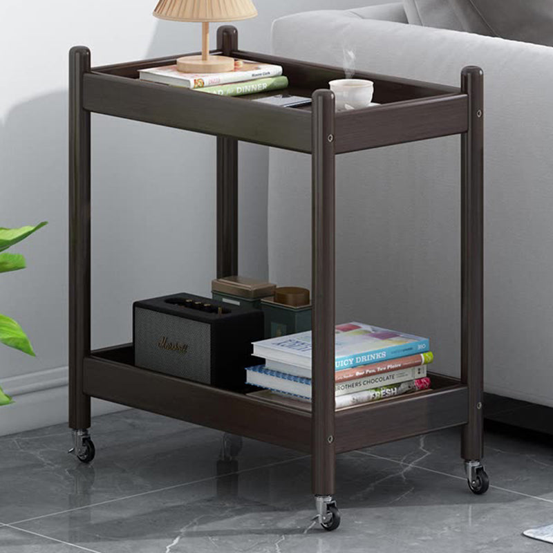 Vintage Bamboo Glass 2-Tier Side Table