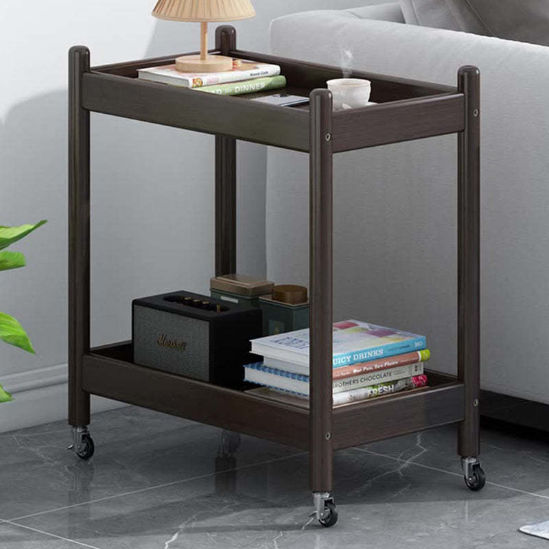 Vintage Bamboo Glass 2-Tier Side Table