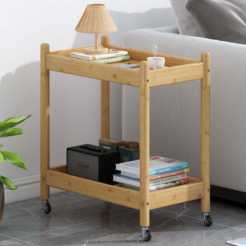 Vintage Bamboo Glass 2-Tier Side Table