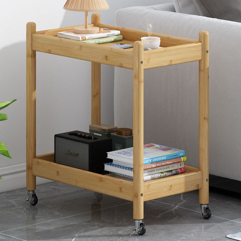 Vintage Bamboo Glass 2-Tier Side Table