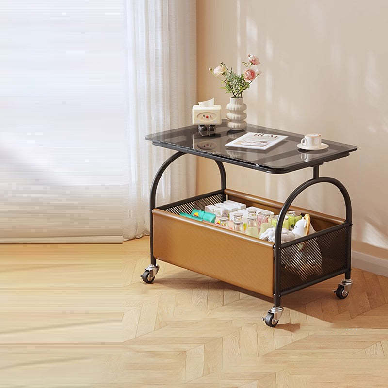 Nordic 2-tier gray end & side tables, Lighom — Smoke / Black