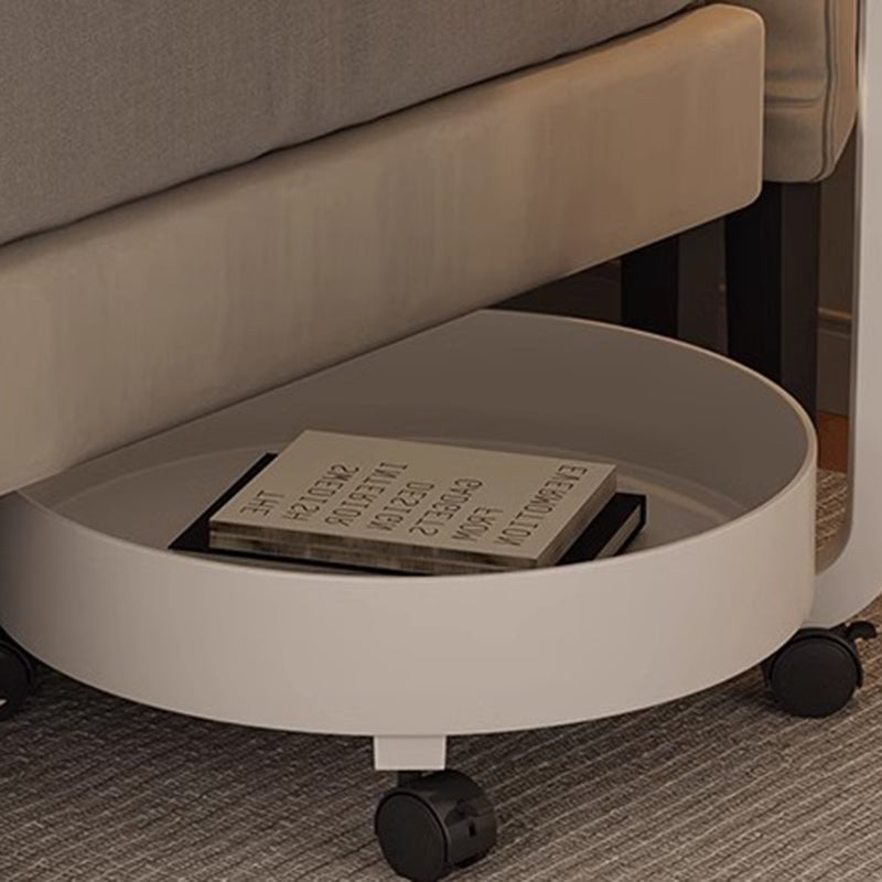 Scandinavian Cream Metal 2-Tier Side Table