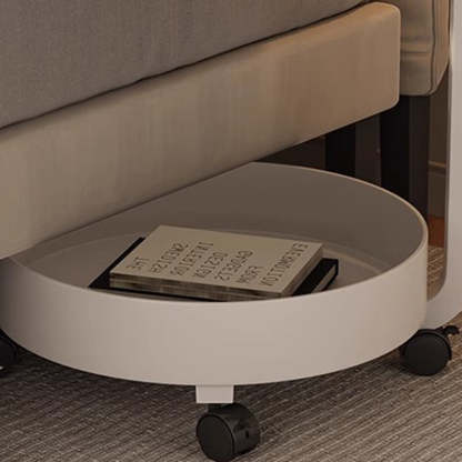 Scandinavian Cream Metal 2-Tier Side Table