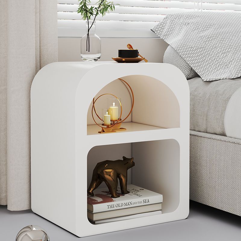 Natural nordic slab curved nightstands — 17.72" L x 11.81" W x 21.65" H / White