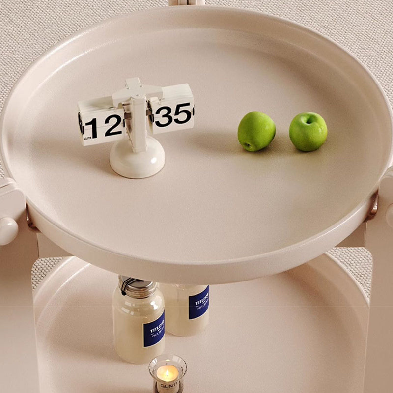 Nordic Round Plastic 2-Tier Side Table