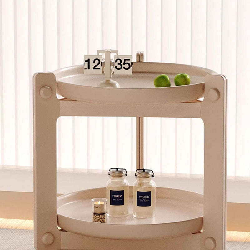 Nordic Round Plastic 2-Tier Side Table
