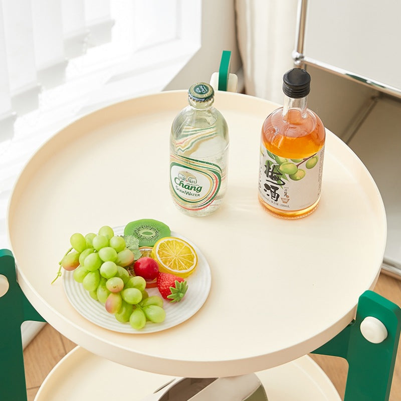 Nordic Round Plastic 2-Tier Side Table