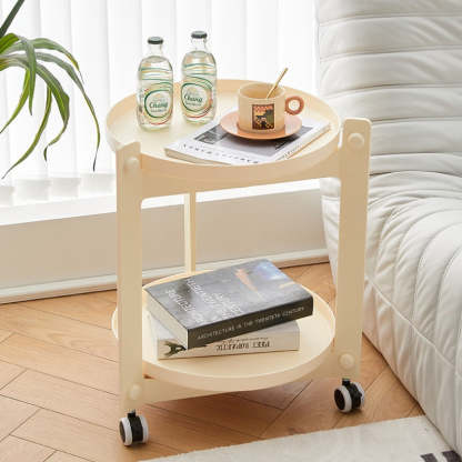Nordic Round Plastic 2-Tier Side Table