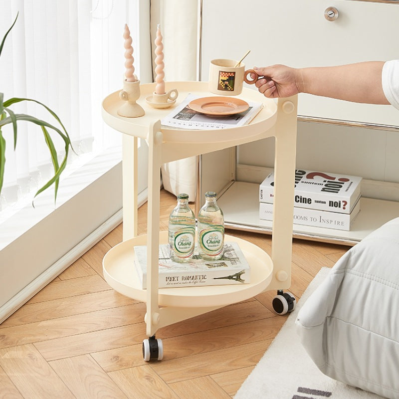 Nordic Round Plastic 2-Tier Side Table
