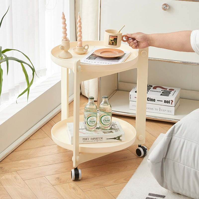 Nordic Round Plastic 2-Tier Side Table