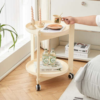 Nordic Round Plastic 2-Tier Side Table