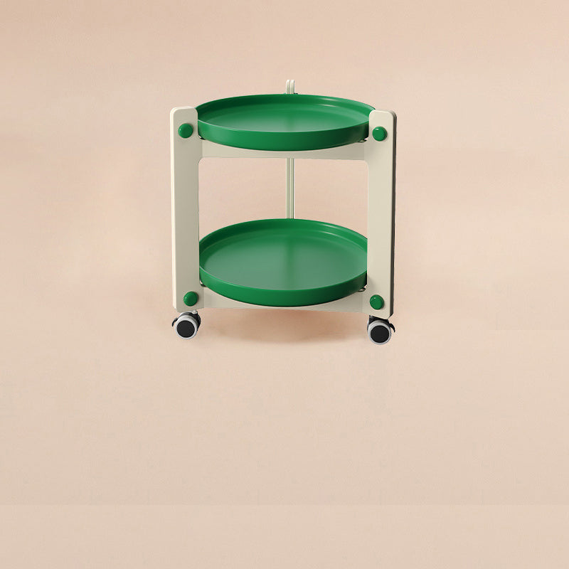 Nordic Round Plastic 2-Tier Side Table