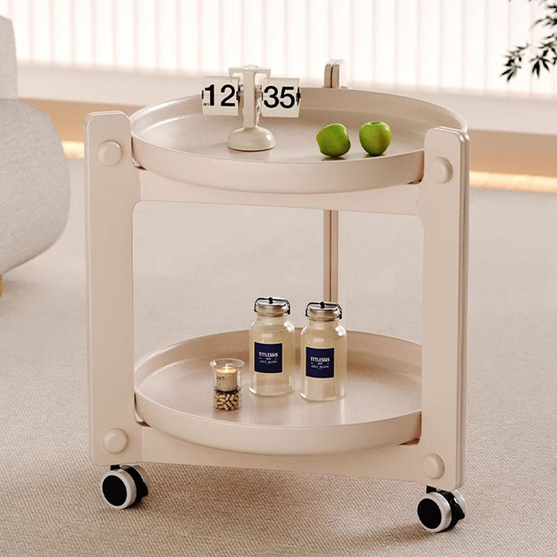 Nordic Round Plastic 2-Tier Side Table