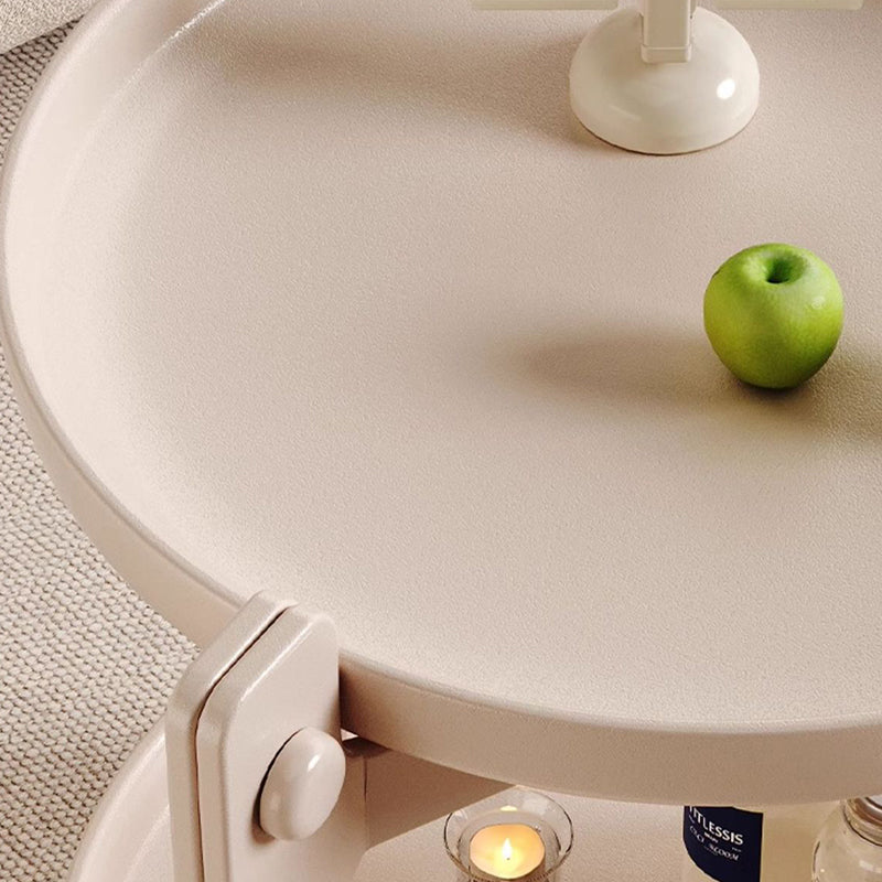 Nordic Round Plastic 2-Tier Side Table