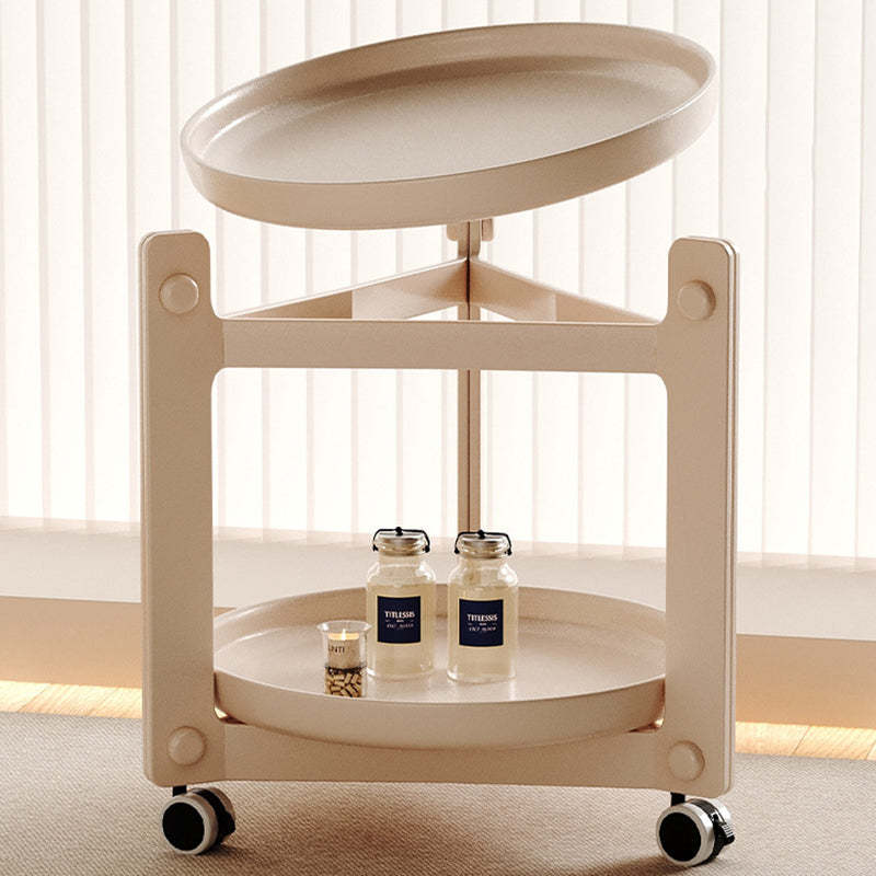 Nordic Round Plastic 2-Tier Side Table