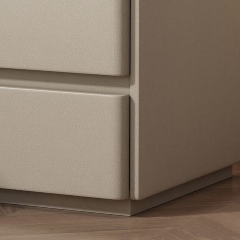 Minimalist Wood 3-Drawer Nightstand — Light Gray