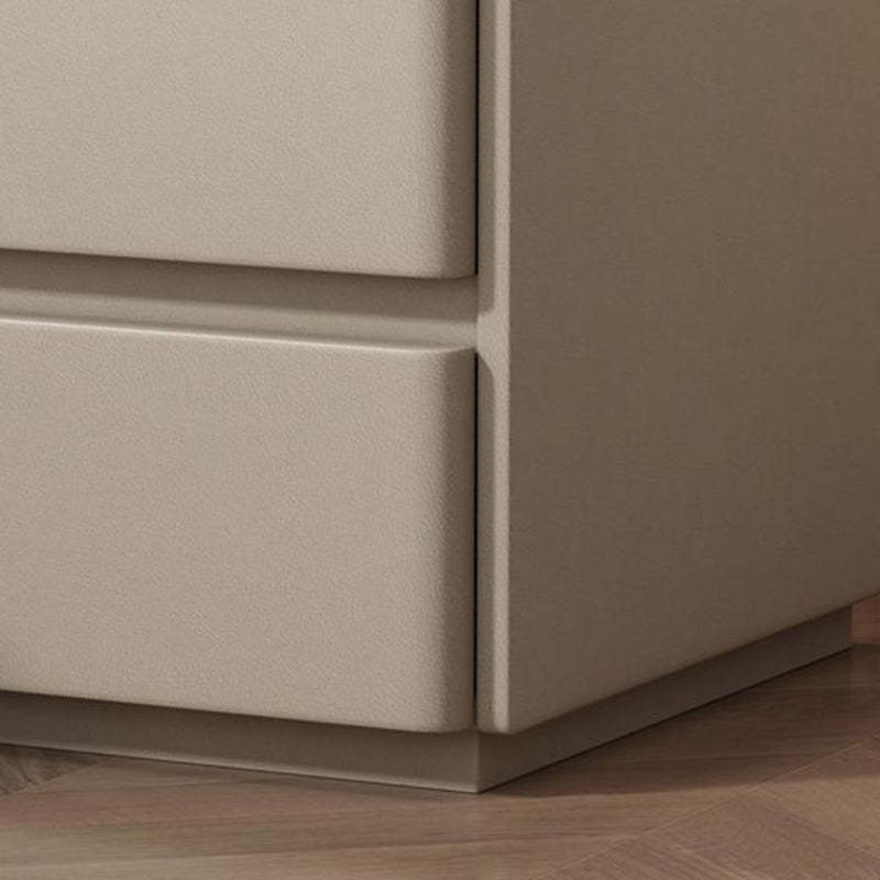 Minimalist Wood 3-Drawer Nightstand — Light Gray